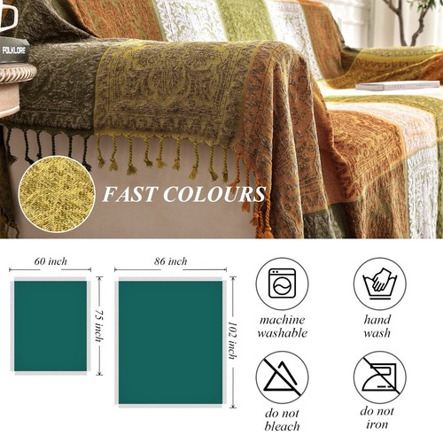 Cover Bohemian Throw Blanket Tassels Hippie Decor Covers Couch Chair loveseat Fu - Picture 5 of 7