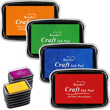 Large Finger Ink Pads for Kids Washable Craft Ink Stamp Pads, 16 Color DIY for R