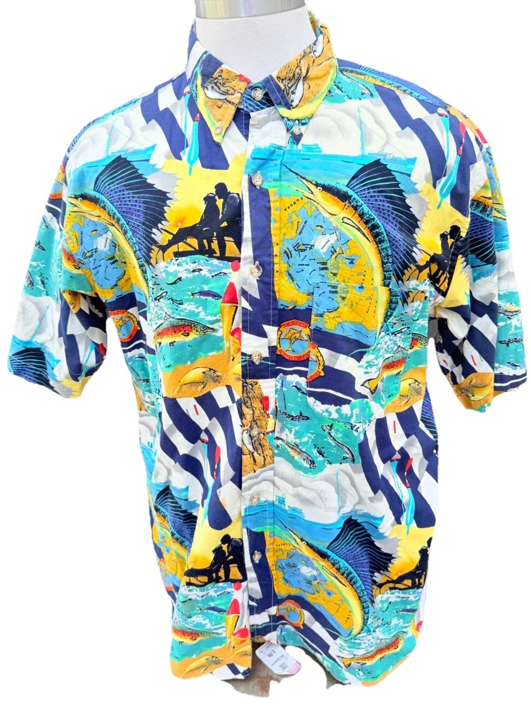 Boston Prepatory Co Multicolored Button Down Tropical Hawaiian Shirt Men’s XL