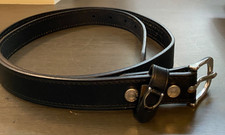Noble Outfitters Slim Leather Equestrian Belt Black Silver Coin Accent Size L 1"