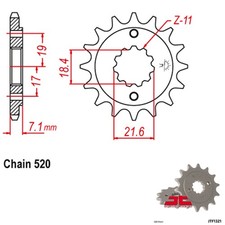 JT Sprockets JTF1321.13 13T Steel Front Sprocket