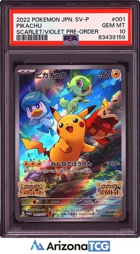 Pokemon 2022 Pikachu 001 Promo Scarlet/Violet Pre-Order Japanese GEM MINT PSA 10