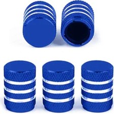 5pcs Tire Valve Stem Caps, Anodized Aluminum Valve Stem Covers-Blue