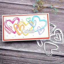 4pcs/Set Love Hearts Metal Die Cuts,Cute Love Heart Background Frame Wedding ...