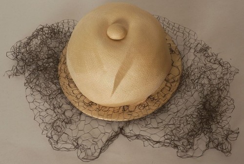 1960s Veiled Hat, by Patrick de Barentzen Monsieur Gilles - Italian Pith-Style H - Picture 4 of 5