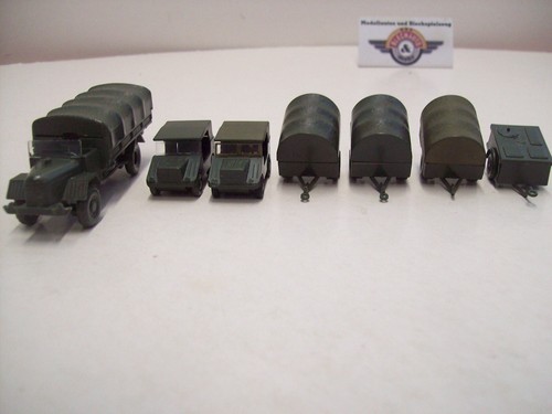 Roskopf-Military, lotto 3 veicoli + 4 rimorchi, anni '70, (W. Germany) 1:100 - Foto 3 di 5