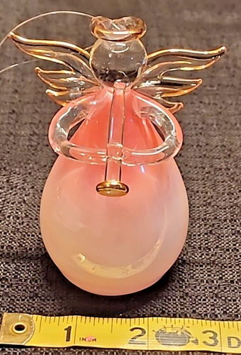 Vintage Russ Berrie Angel Of Love Blown Glass Ornament Playing Horn (T156) - Picture 2 of 8