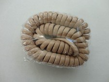 Lot of 5, 12 Foot Modular Coiled Handset Cord, Beige, 12ft. 12' 12 Feet