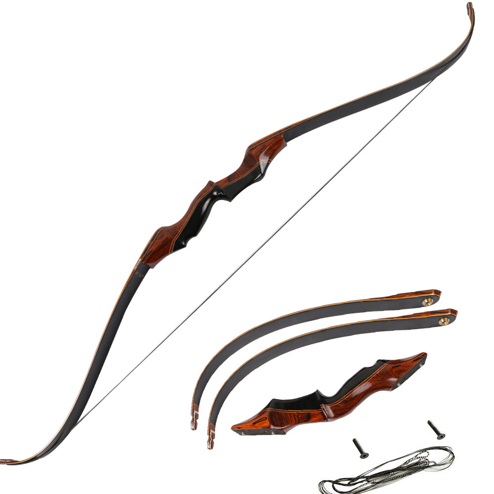 50lbs Adult Archery 58" Hunting Take Down Recurve Bow Right Hand Wooden