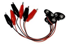 Corpco 9v Battery Snap Connector To Dual Alligator Clips Cable pack Of 3