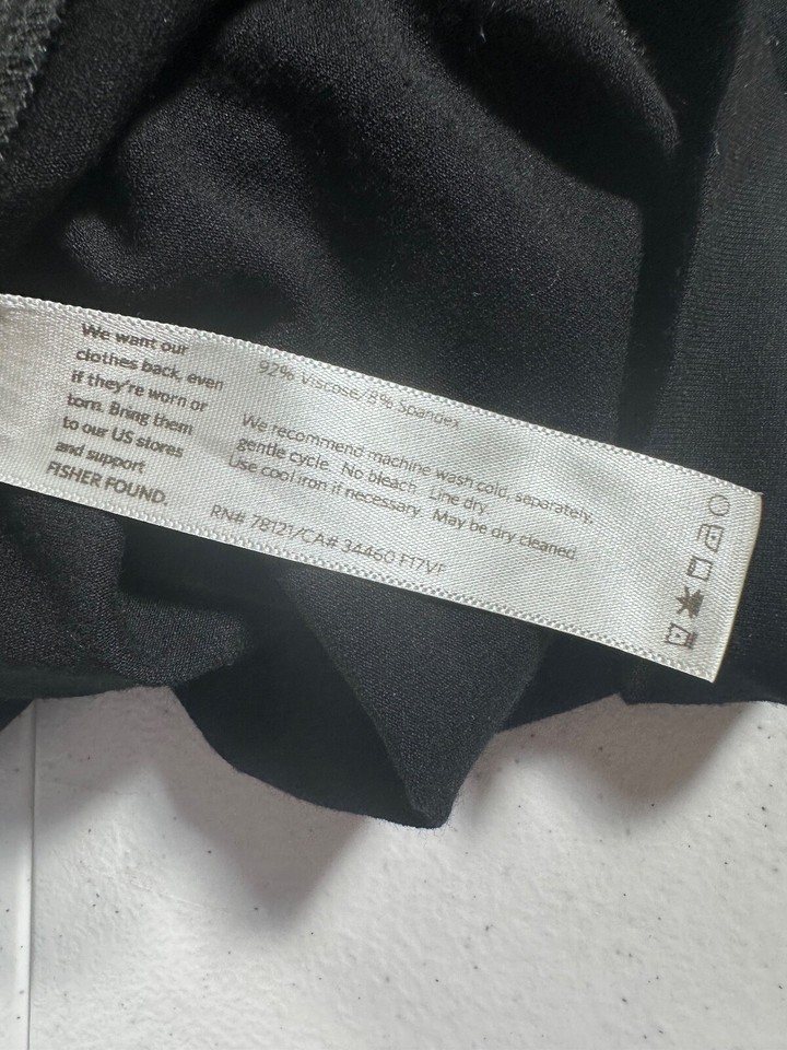 Eileen Fisher Womens Short Sleeve TShirt Dress Size S Black Stretchy