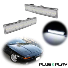 Clear w/ White LED Side Marker Lights For 87-92 Toyota Supra 86-89 Toyota Celica