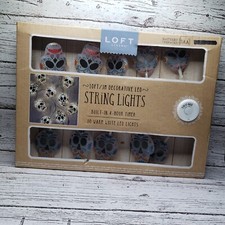 NEW HALLOWEEN LOFT LIVING Colorful SKELETONS FACE 10ft LED Light SET W/4hr TIMER