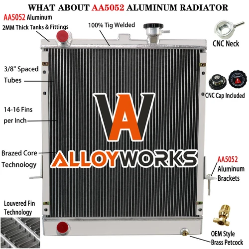 2 Row Aluminum Radiator For 1994-05 Chevy GMC Isuzu Truck Van W NPR NQR NRR US - Foto 1 di 10