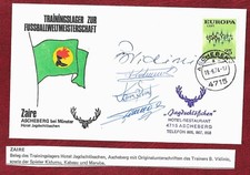 WORLD CUP 1974 VERY SCARCE ZAIR CONGO AUTOGRAPHS COVER TOP ORIGINAL LOOK PIC.!!!