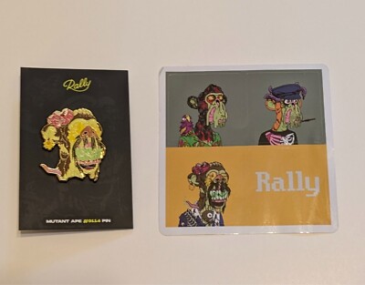 Rally Rd Mutant Ape Yacht Club #9114 Pin and bonus sticker