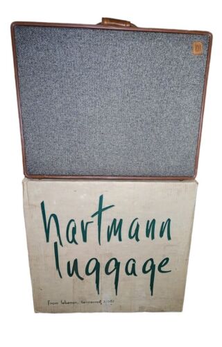 Suit homme vintage Hartmann Tweed cuir marron bagage de voyage 25 pouces dans sa boîte - Photo 1/13