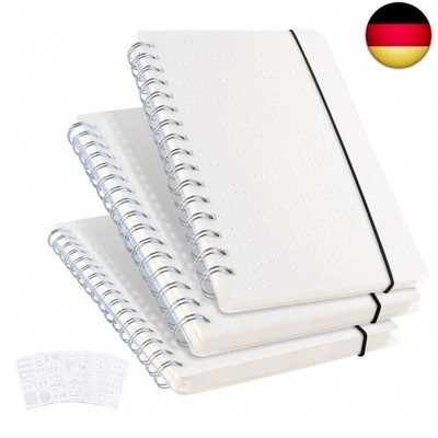 Agoer 3er Pack Notizbuch Dotted A5 - Gepunktetes Bullet Grid Journal Dot Spiral