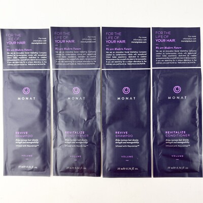 MONAT 2 Renew Shampoo 2 Revitalize Conditioner Travel Size .34 Fl Oz USA 4