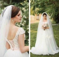 Soft Romantic 1-layer wedding veil white ivory Bridal mantilla 2x3M 3x3 M +comb