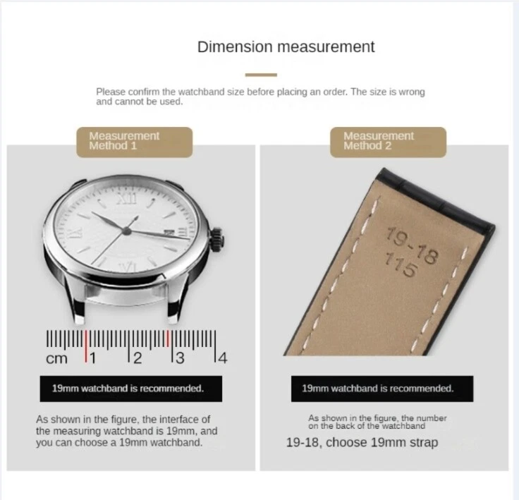 Crocodile Grain Calf Genuine Leather Watch Straps Ladies One Piece Band 8mm 10mm - Image 2 of 4