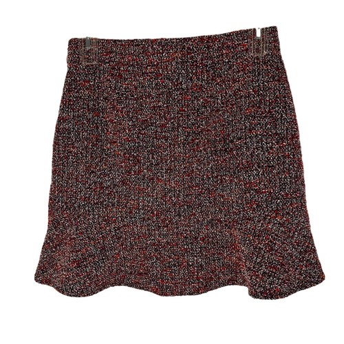 Loft Multicolor Tweed Fully Lined Skirt Flare Flounce Red Orange Fall SZ 6 NWOT - Bild 2 von 8
