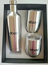 Drink Shaker  Ebay Branded Stainless Steel Cocktail Mixed  2 SS Mugs Gift Box