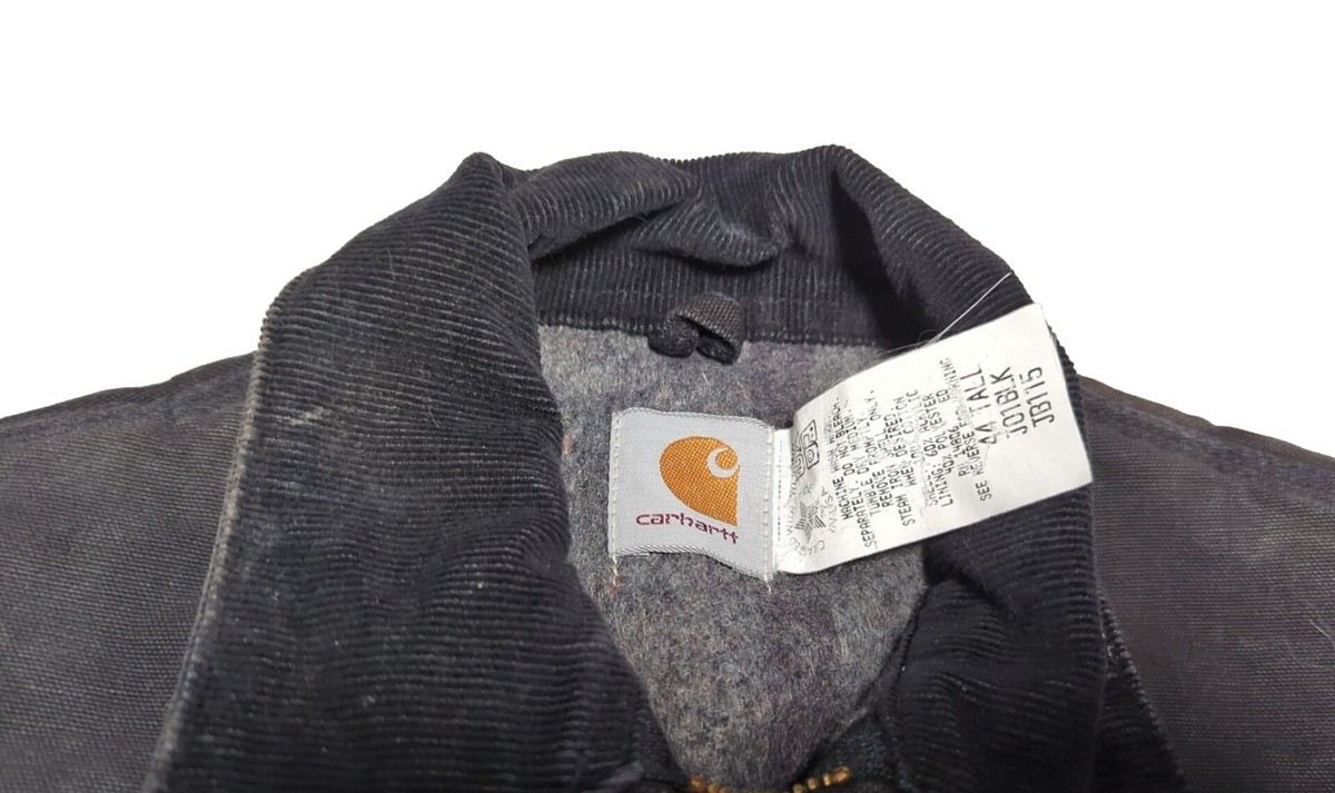 Vintage Carhartt J01 BLK Detroit Jacket Men's 44 Tall Black Vintage Carhartt J01 BLK Detroit Jacket Men's 44 Tall Black