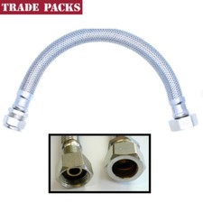 300mm x 3/4" BSP x 15mm Compression Fitting Tap Connectors Flexi Pipes  wras uk