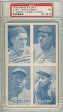 1933 4-on-1 Exhibits, Lopez,Vance+,Brooklyn Dodgers, PSA1, 2 HOF's,Only 5 ^,Rare