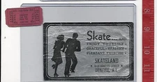 vintage lot roller rink decal Skateland Dunkirk New York & ticket