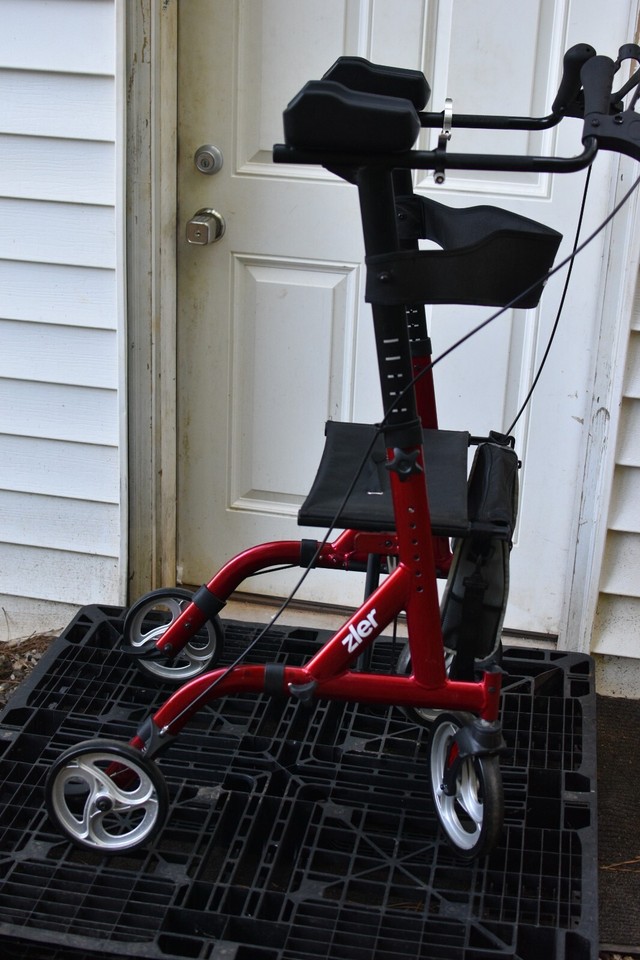 ZLER Rollator Walker Folding Upright Stand Up Walking Aid eBay