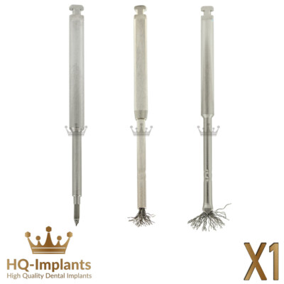 Dental Fixture Surface Threads Cleaning Brush Titanium Narrow Regular Wide Type