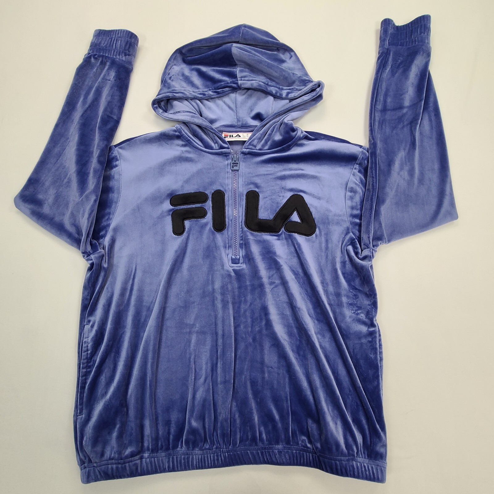 Maglione Fila donna viola medio felpa con cappuccio zip casual elegante donna