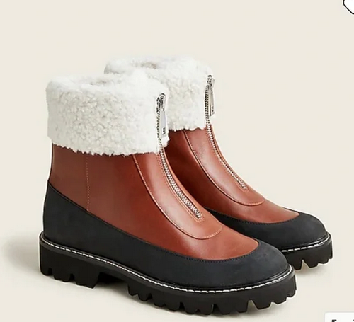 J. Crew GWEN Lug-sole Zip-front Boots 8 