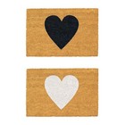 2x Coir Door Mats Natural Coconut Indoor Outdoor Welcome Mats 60 x 40cm Hearts