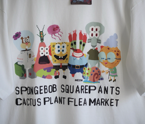 T-shirt Spongebob Squarepants oversize GRANDE pianta di cactus mercato delle pulci Uniqlo - Foto 4 di 7