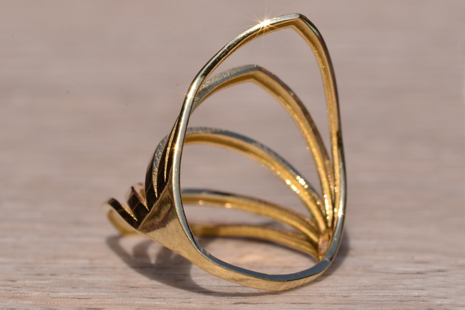 Yellow Gold Cocktail Statement Ring - image 3