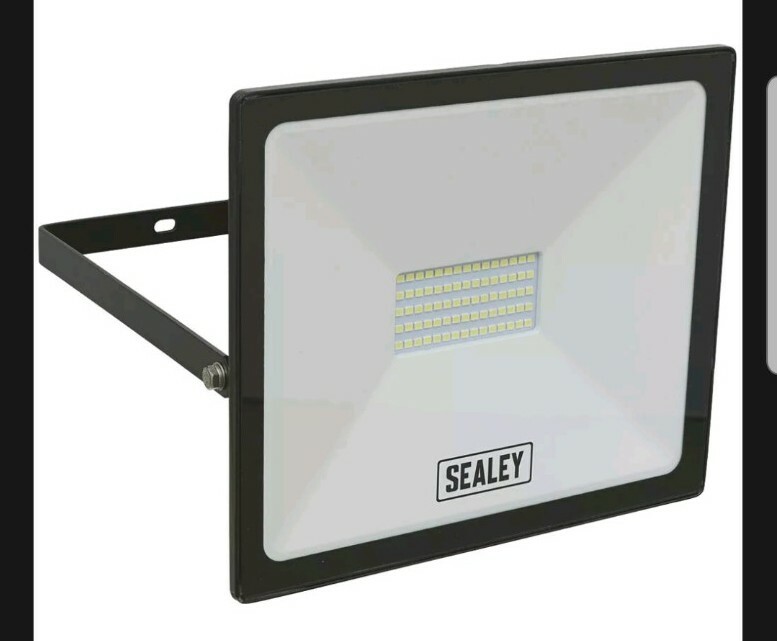 Sealey LED113 Extra Slim Floodlight with Wall Bracket 50W SMD LED 230V