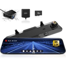 WOLFBOX G900 Mirror Camera Dash Cam Front and Rear 4Kcam With Super Night Vision