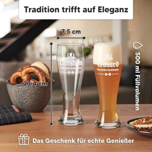 Wheat Beer Glass 0,5L & Wooden Box With UV Print - Personalized Gun - Bild 24 von 63