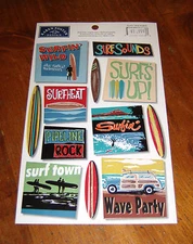 Karen Foster Design Cardstock Sticker Sheet ~ Surfin' Wild.