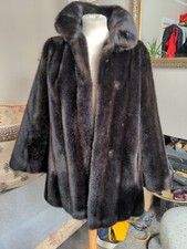 J Teff Tissavel - Coat - France - Vintage - Faux Fur Size M Soft, Chocolate