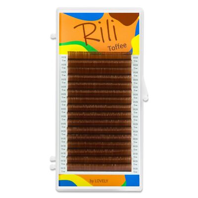 Wimpernverlängerung Einzelwimpern farbig Farbe hellbraun von Lovely Rili Toffee