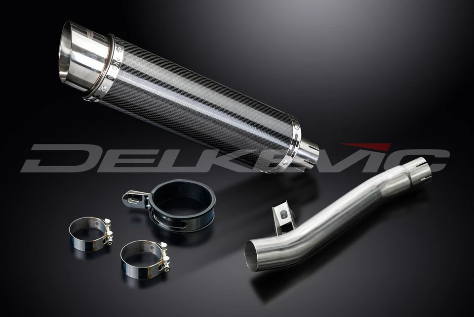 Kit silenciador escape carbono redondo 14" para Suzuki GS500 E/F 1989-2009 Foto 3 de 4