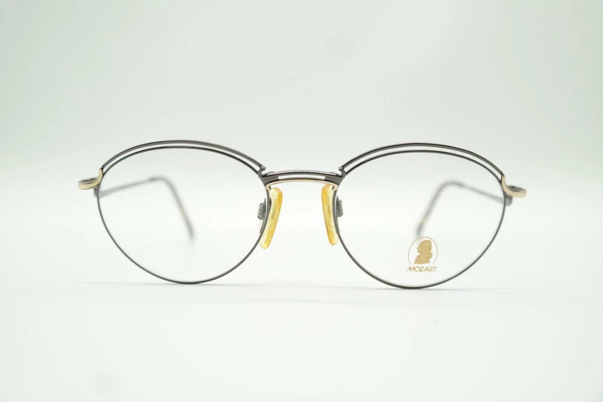 Vintage Neostyle Mozart 5 357 Grey Gold Oval Glasses Frames NOS