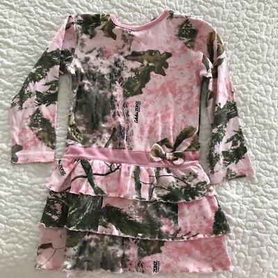 Cabela's Zonz Woodlands Girls 4T Dress Hunting Pink Camouflage Skirt  3-Tiered