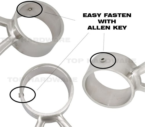 2" OD dunkelgrau Edelstahl Rohrstange Befestigung Fußschiene Kit Combo-TEC - Bild 97 von 97