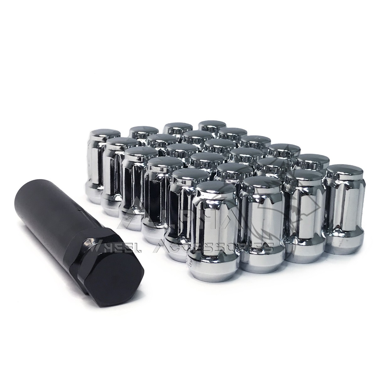 スカラベ K10WG リング12号 23 Chrome Spline Lug Nuts 1/2-20 For Jeep Wrangler JK YJ TJ KK MJ