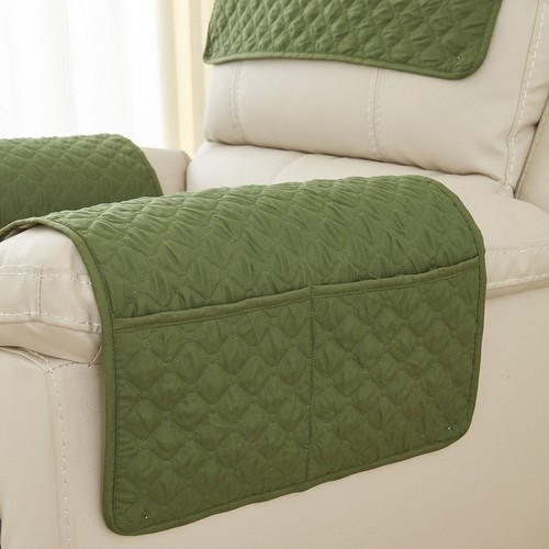 1Set Recliner Sofa Headrest Protector Sofa Armrest Headrest Cover With Pockets - Picture 19 of 32